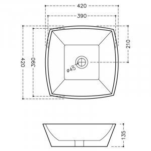 Умывальник накладной Jaquar Aria, 42 (ARS-WHT-39901)