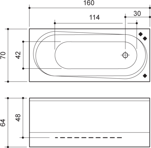 Ванна с гидромассажем Balteco Modul 15, 150х70 (MODUL15)
