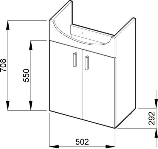 Тумба с умывальником Jika Lyra Plus, 65 (H4519614323001)