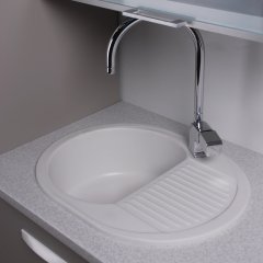 Кухонная мойка гранитная Fancy Marble Yuta, 62x47, белый (102060001)