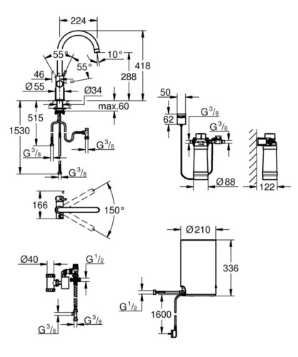 Смеситель для кухни Grohe Red Duo New, однорычажный, хром (30083001)