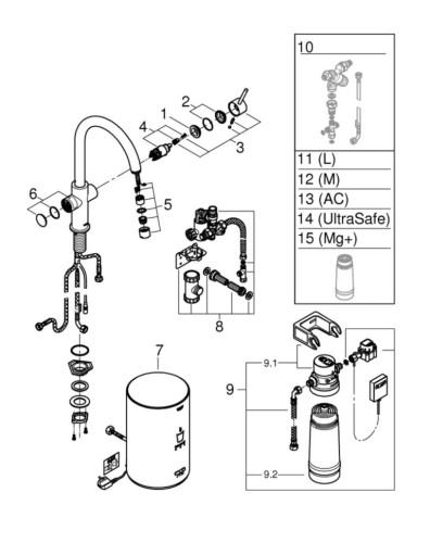 Смеситель для кухни Grohe Red Duo New, однорычажный, хром (30083001)