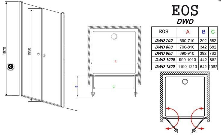 Душевые двери Radaway Eos DWD 120 (37773-01-01N)