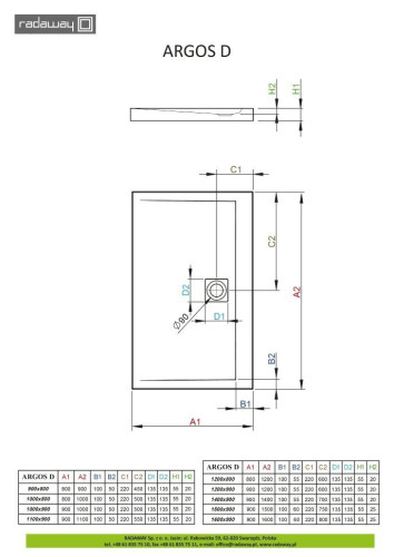 Душовий піддон Radaway Argos D, 100x80 (4AD810-01)