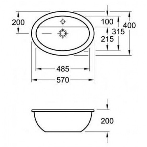 Умывальник врезной Villeroy&Boch Loop&Friends, 49 (51615001)