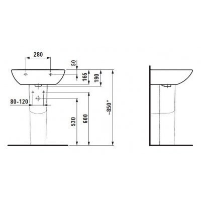 Умывальник подвесной Laufen Pro, 60 (H8189520001041)