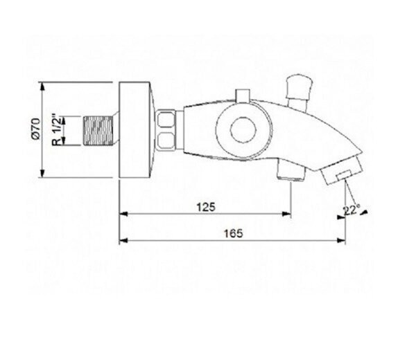 Смеситель для ванны Newarc Tekno, термостат, хром (500511)