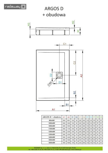 Душовий піддон Radaway Argos D, 100x80 (4ADN810-02)