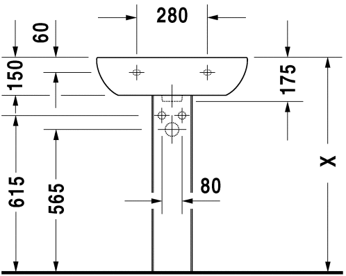 Умивальник підвісний Duravit D-Code, 60 (2310600000)