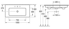 Умывальник подвесной Villeroy&Boch Venticello, 100 (4104AJR1)
