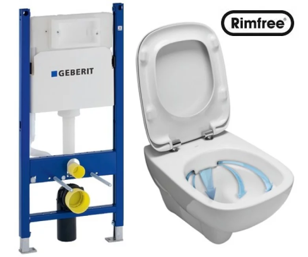 Комплект: Унітаз Kolo Style Rimfree + Інсталяція Geberit Duofix + Кришка Soft-Close (L23120000+458.126.00.1+L20112000)